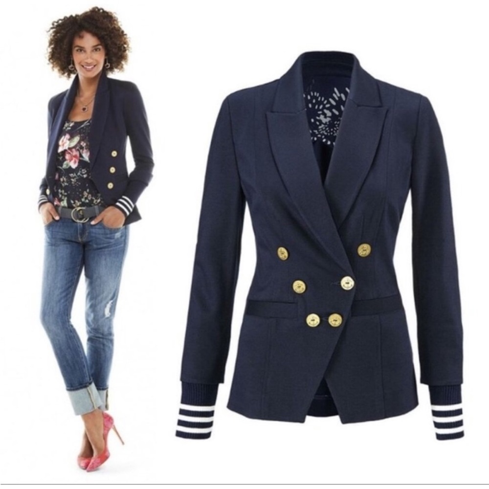 CAbi Navy Blazer Grand Slam with Gold Buttons